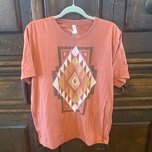 Geometric Pattern women’s Shirt - Rust